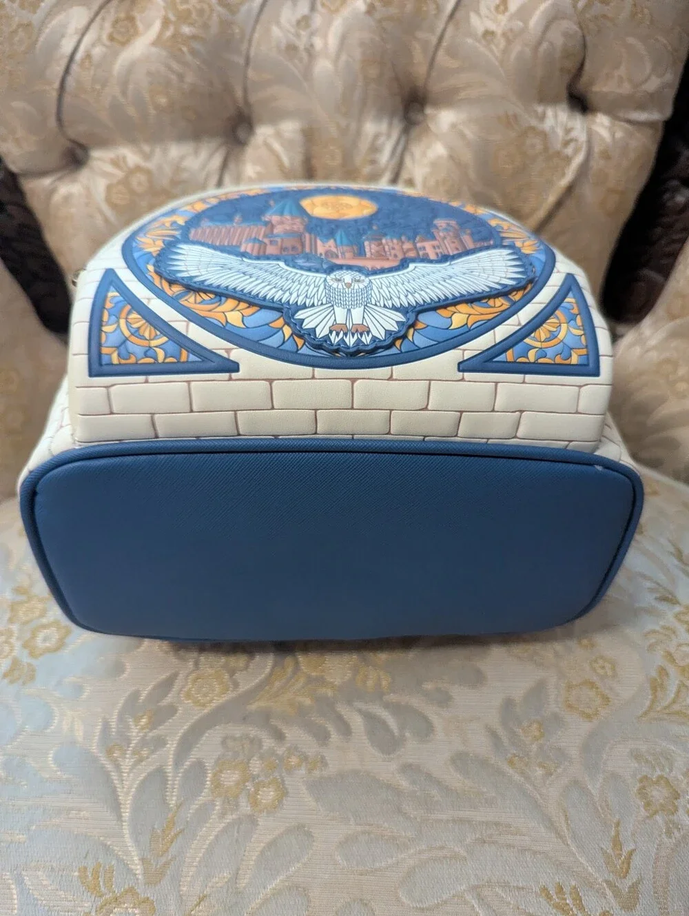 Harry Potter Loungefly White and Blue Hedwig Hogwarts Mini Backpack